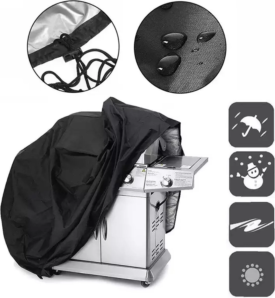 TammaT - BBQ Hoes - Waterdichte Beschermhoes - UV Bescherming - Maat L 170 X 61 X 117 Cm - Met Trekkoord - Image 8