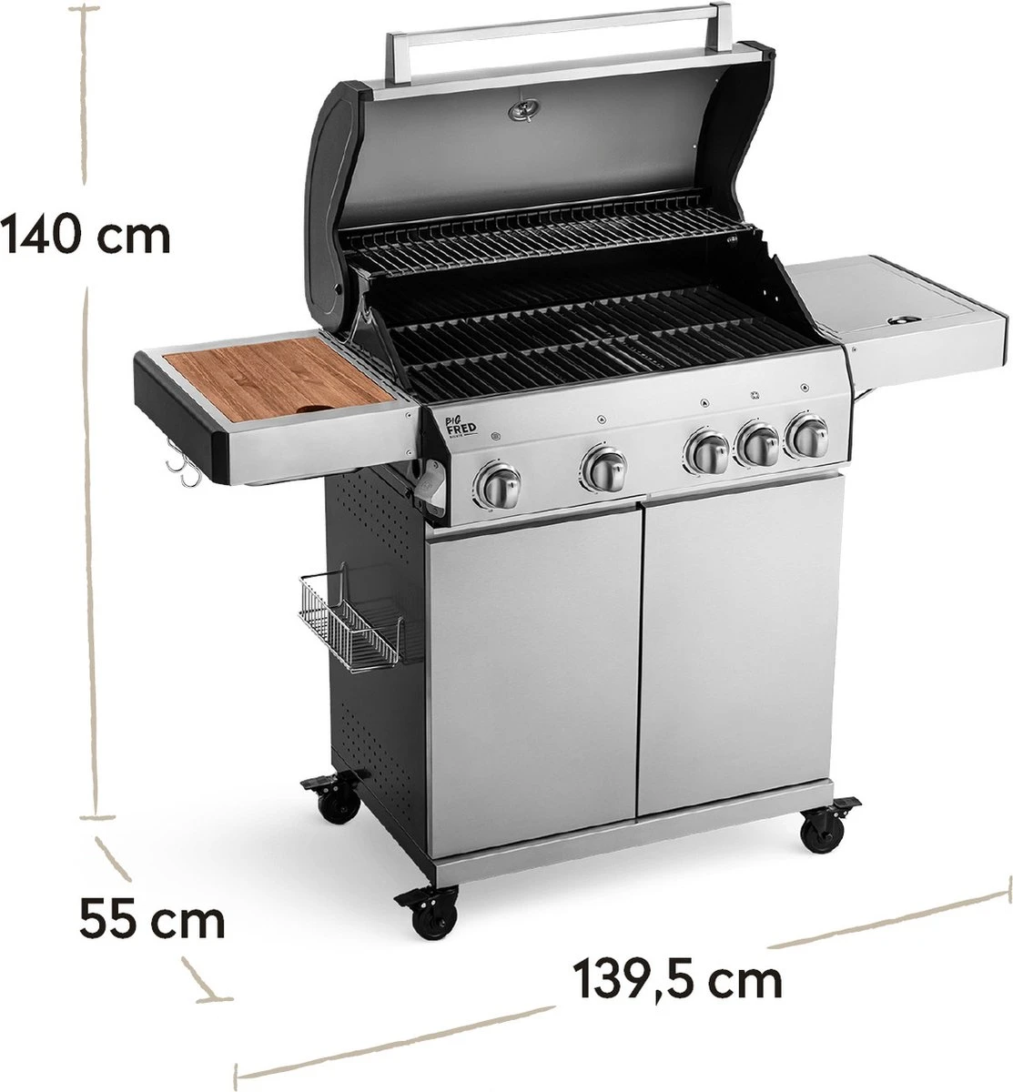 Burnhard Gas BBQ Big FRED Deluxe - 4 Branders - Incl. Keramische Infraroodbrander & Afdekhoes - Deluxe - Image 3