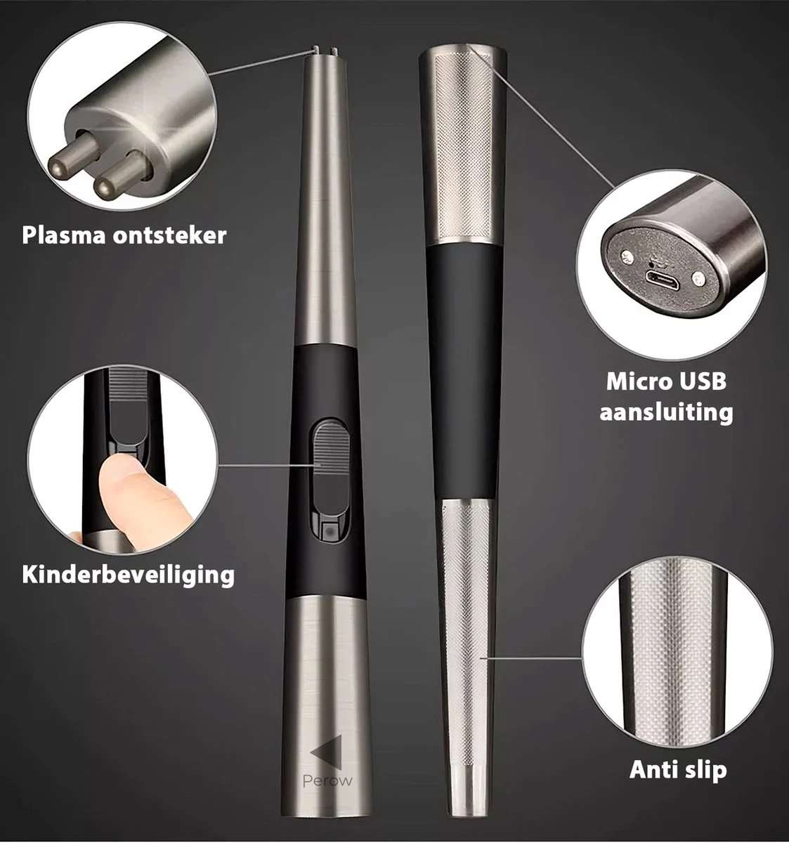 Oplaadbare Lange Elektrische Aansteker - Duurzame Plasma Aansteker – Luxe Aansteker - Inclusief Cadeauverpakking - BBQ – Kaarsen - Zwart - Image 5