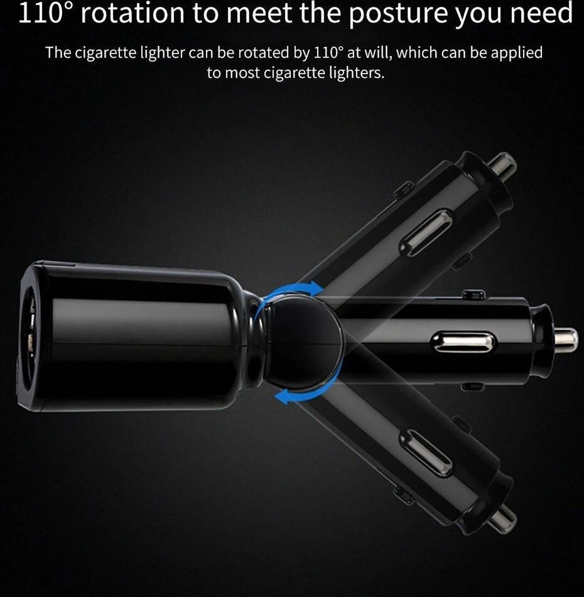 Auto Sigarettenaansteker Splitter - USB Ingang Auto - 2 Sigaretten Aansluitingen - Autolader - Image 7