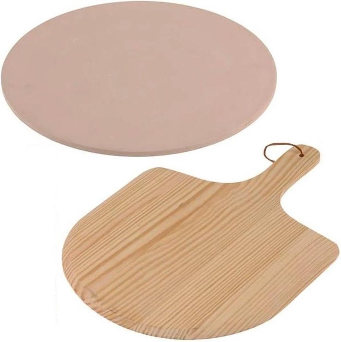 MaxxHome Pizzasteen - BBQ Steen - Maximum Te Verhitten Tot 600 Graden - ⌀33 - Incl. Houten Schep - Image 2