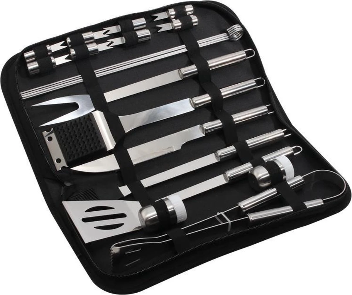 BBQ Barbecuegereedschapset- Barbecuegerei-sets - 20 Delig - Luxe RVS BBQ Accessoires - BBQ Set - BBQ Gereedschap + GRATIS Opbergtas - Barbecue | Grill | Buitenkeuken - Image 3