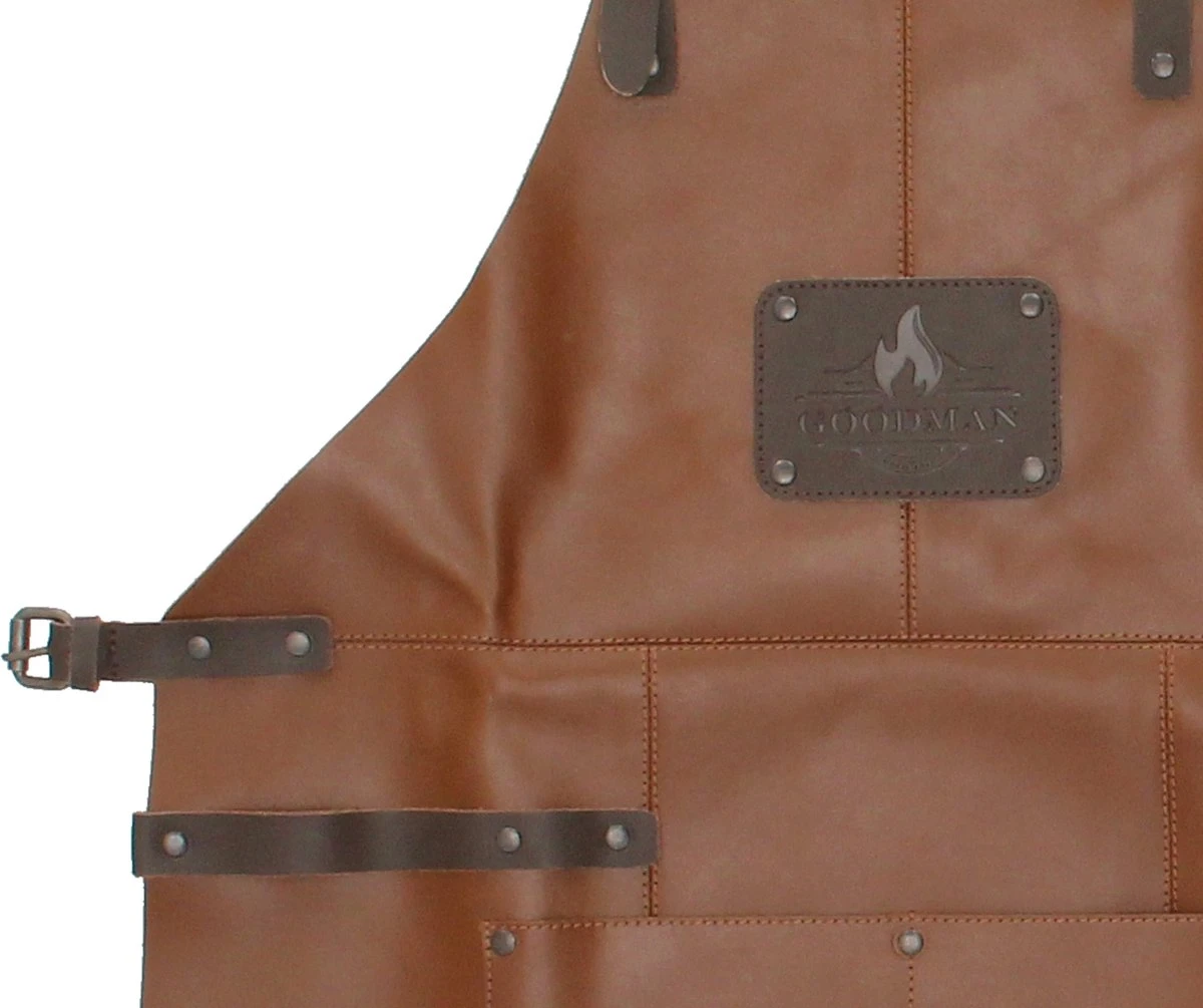 Goodman - BBQ Schort - Echt Leer - Leren Schort Man - Cognac Bruin - Image 3