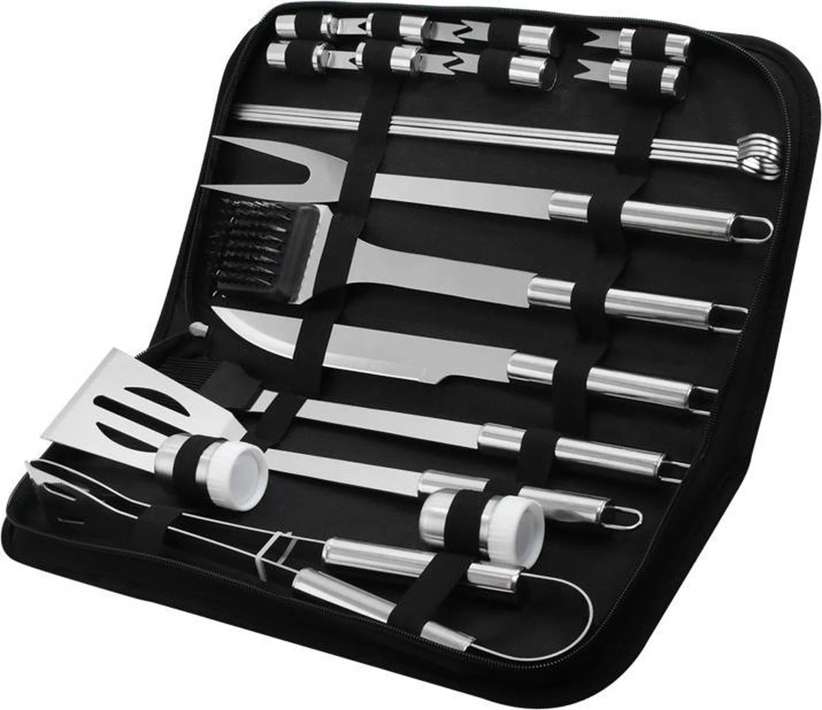 BBQ Barbecuegereedschapset- Barbecuegerei-sets - 20 Delig - Luxe RVS BBQ Accessoires - BBQ Set - BBQ Gereedschap + GRATIS Opbergtas - Barbecue | Grill | Buitenkeuken