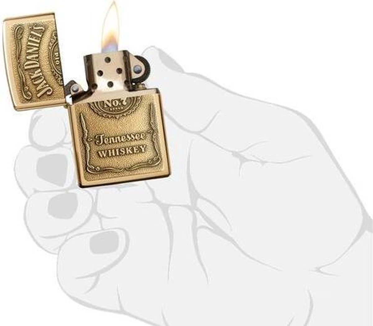 Aansteker Zippo Jack Daniel's Label Brass Emblem - Image 2