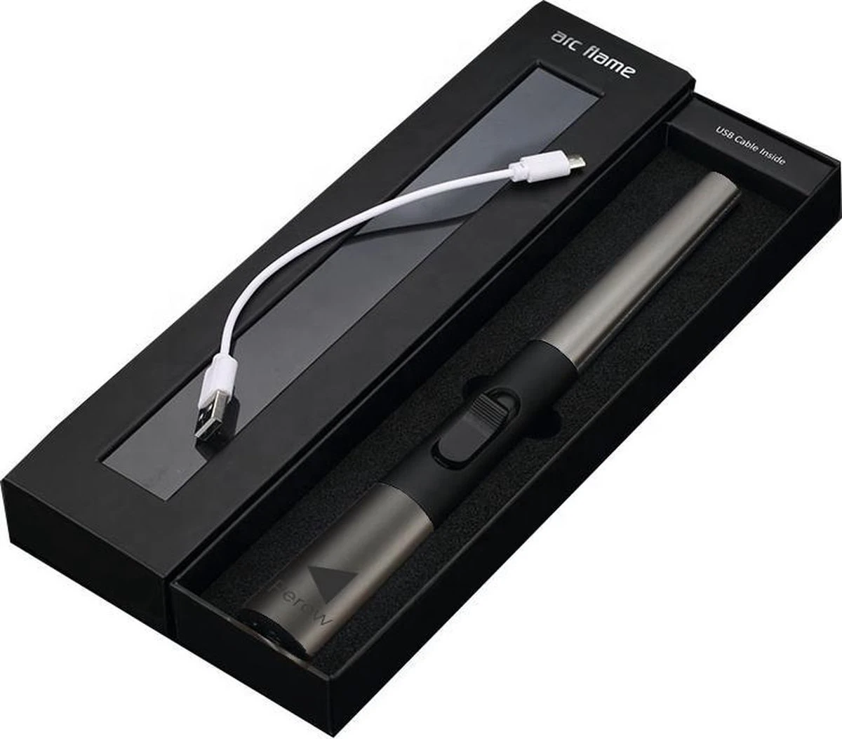Oplaadbare Lange Elektrische Aansteker - Duurzame Plasma Aansteker – Luxe Aansteker - Inclusief Cadeauverpakking - BBQ – Kaarsen - Zwart - Image 7