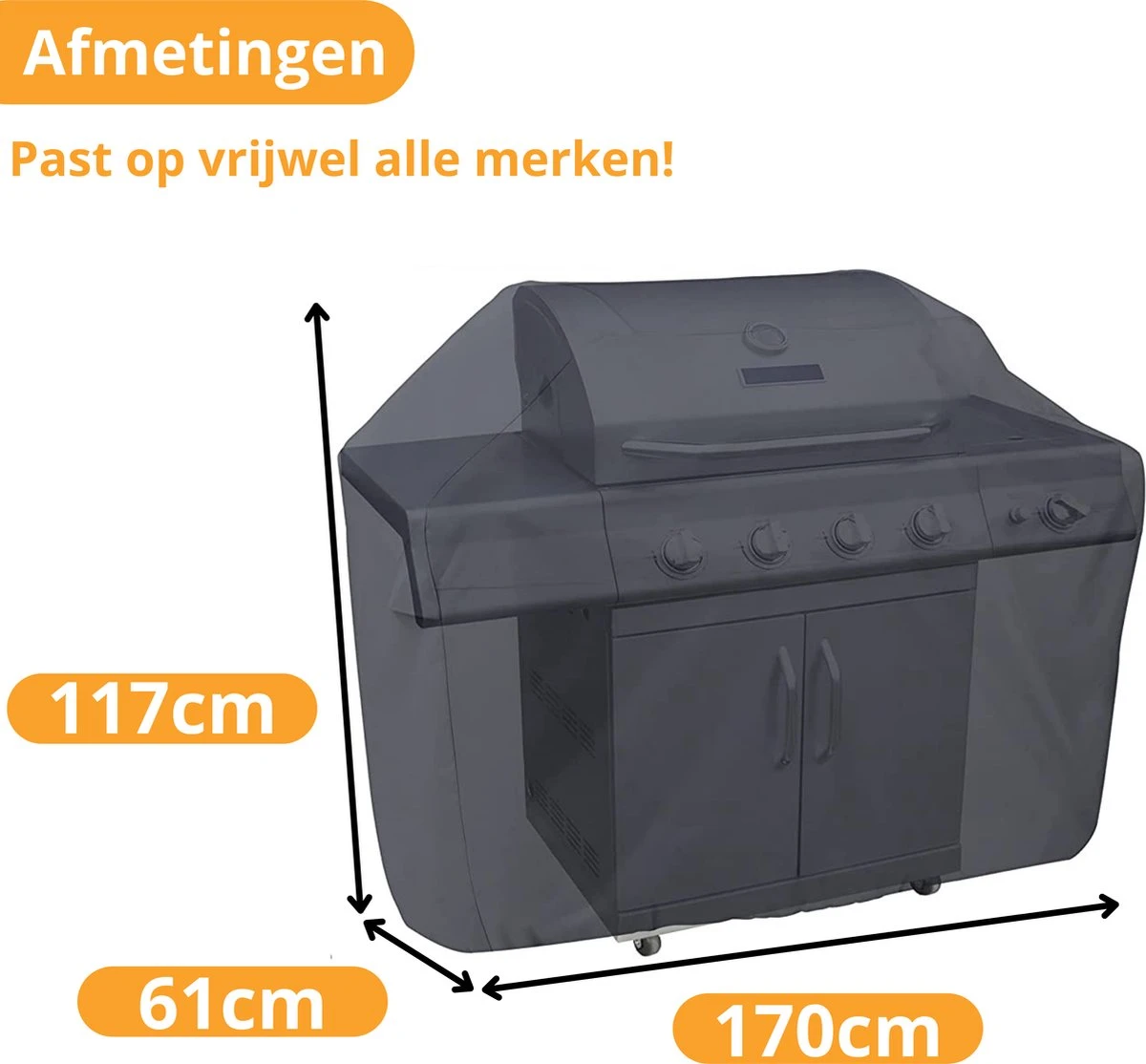 Waterdichte BBQ Hoes - Premium 170x61x117 Cm Barbecue Beschermhoes - Cover - Image 4