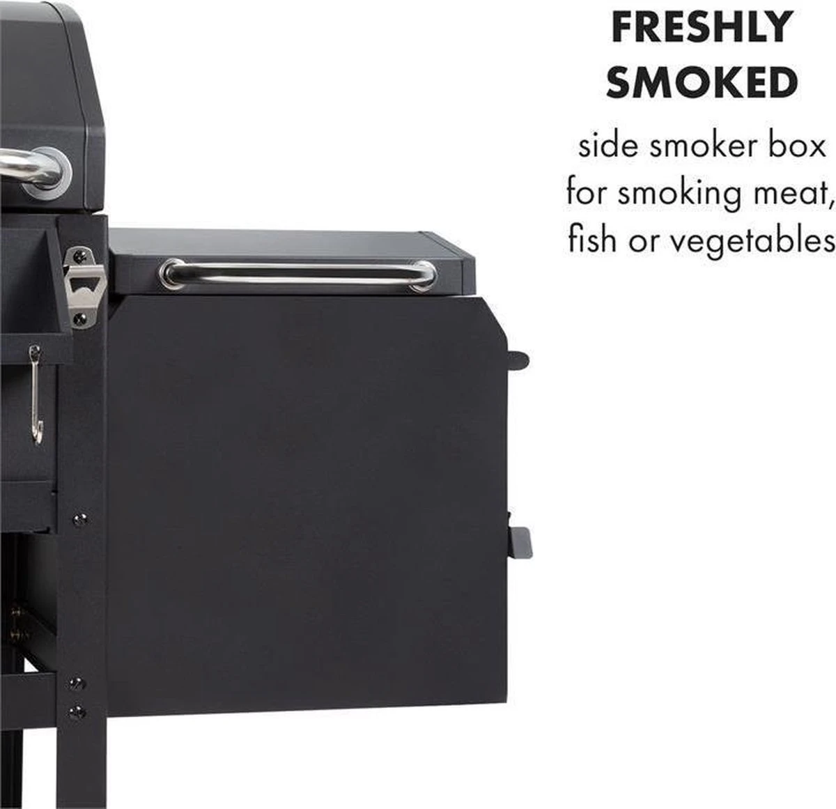 Klarstein Kingsville Double Barbecue - Houtskool- En Gasbarbecue - Smoker BBQ - Inclusief Deksels En Thermometer - Met 2 Roosters - Zwart - Image 8