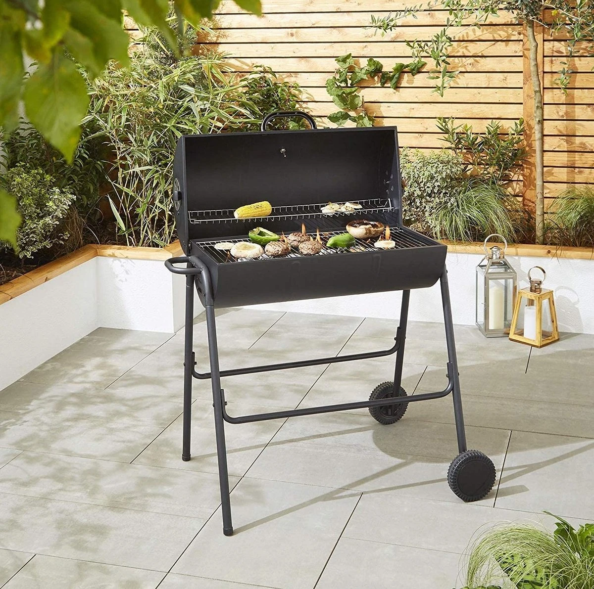 BBQ XL Houtskoolbarbecue - Cilindervorm - Grilloppervlak (LxB) 71 X 35 Cm - Zwart - Image 3