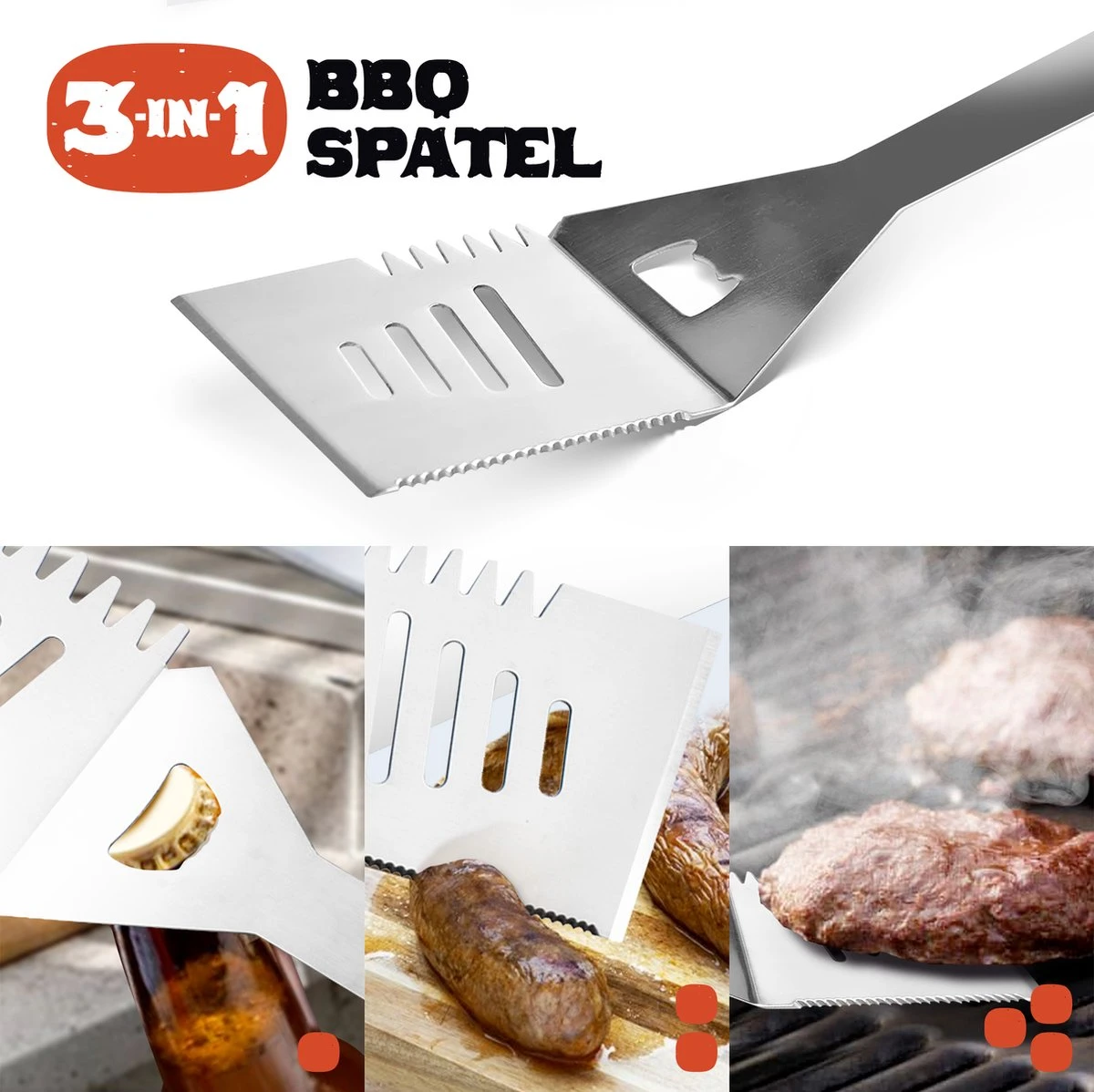 Squago BBQ Accesoires XXL Set Met Schort - Gereedschap - Gereedschapset Tang Borstel Mat - Image 3
