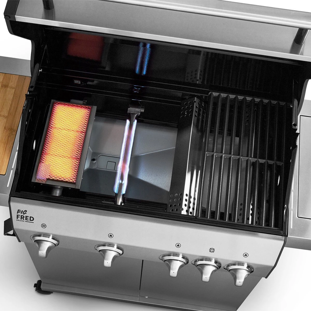 Burnhard Gas BBQ Big FRED Deluxe - 4 Branders - Incl. Keramische Infraroodbrander & Afdekhoes - Deluxe - Image 7