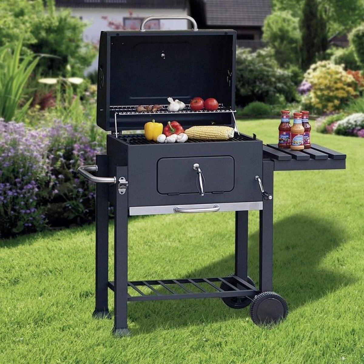 Tepro Toronto Click Barbecue Bbq Houtskool - Grilloppervlak (LxB) 56 X 42 Cm - Met Thermometer In De Deksel - RVS - Houtskoolbarbecue - Image 3