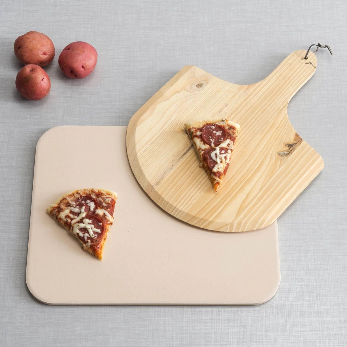 Buxibo 2in1 Pizzasteen - Voor BBQ & Oven - Inclusief Serveer Plank - Pizzabord/Pizzaplank - 30.5 X 38.1 X 1.4 Cm - Image 6