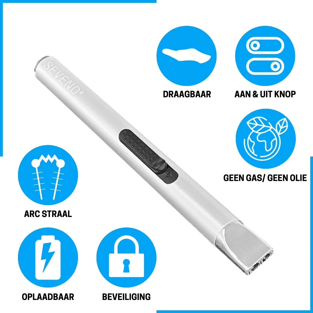 Aansteker Elektrisch - Plasma Aansteker - Aansteker Voor Kaarsen - Oplaadbaar Met USB Kabel - Windproof - SEVEND® - Image 3