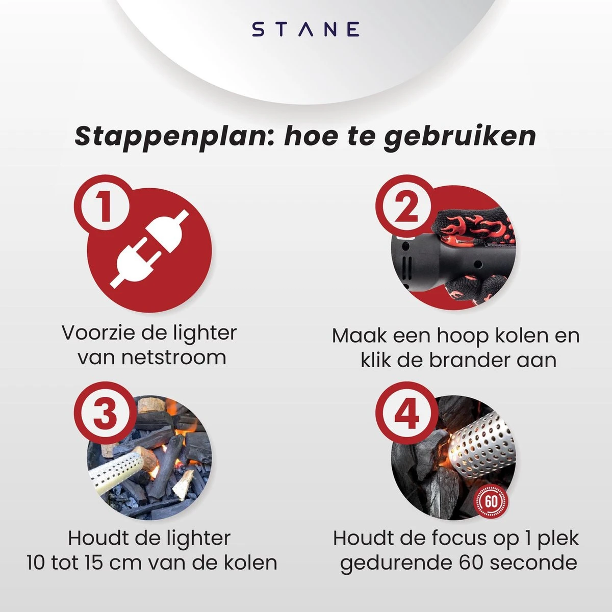 Bbq Aansteker Electrisch - Looftlighter - Bbq Starter - Bbq Accesoires - One Minute Lighter - Incl. Bbq Handschoenen - ®Stane - Image 5