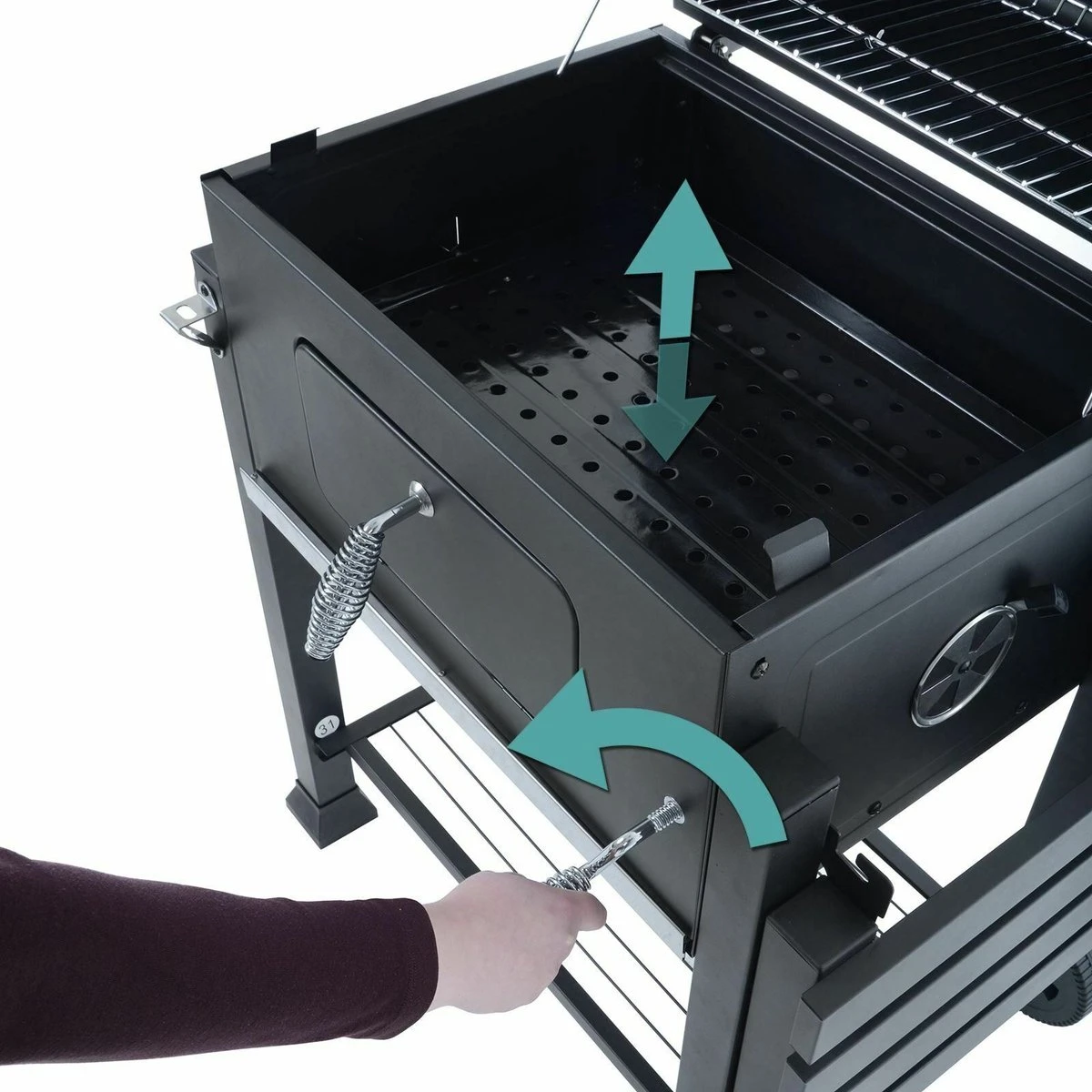 Vaggan Luxe Houtskool Barbecue - Grilloppervlak (LxB) 44 X 32 Cm - Staal - Matzwart - Image 6