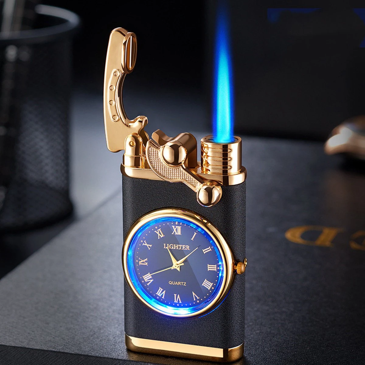 Flametimer Exclusieve Aansteker Met Horloge, 2 Stuks Willekeurig, Winddichte Draagbare Kaars Aansteker Voor Kaars Koken BBQ, Vuurwerk, Zak Zaklamp Aansteker Met Geschenkdoos, Cool Gift - Image 8