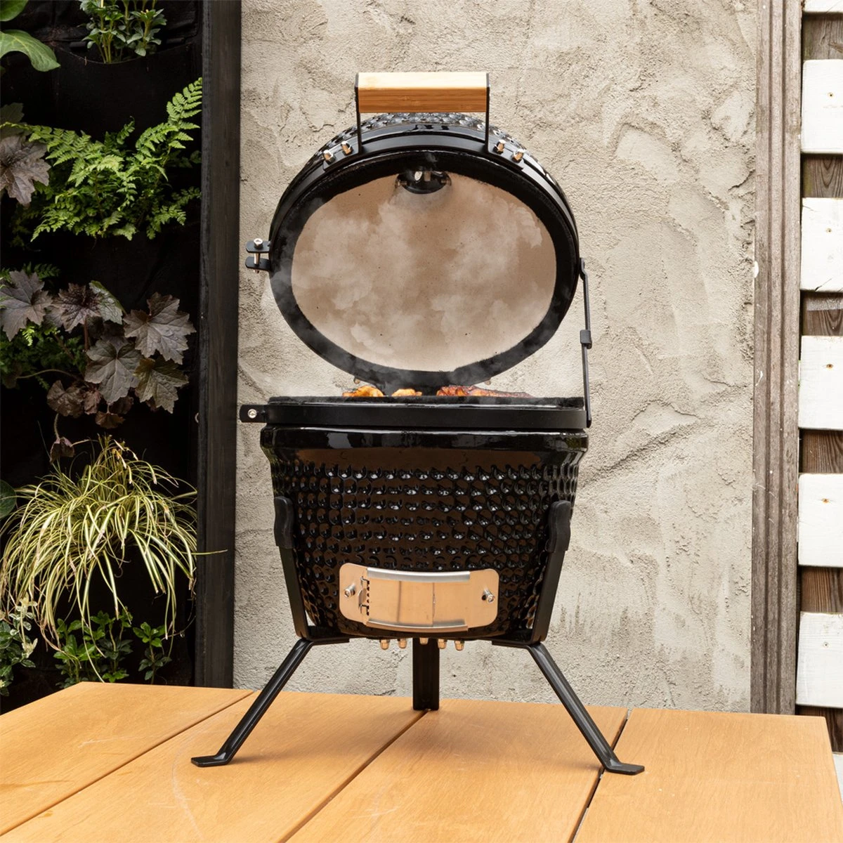 BluMill Kamado BBQ Egg - Kamado 13 Inch - Incl. Vlees Thermometer - Houtskoolbarbecues - Zwart - Ø 27cm - Image 5