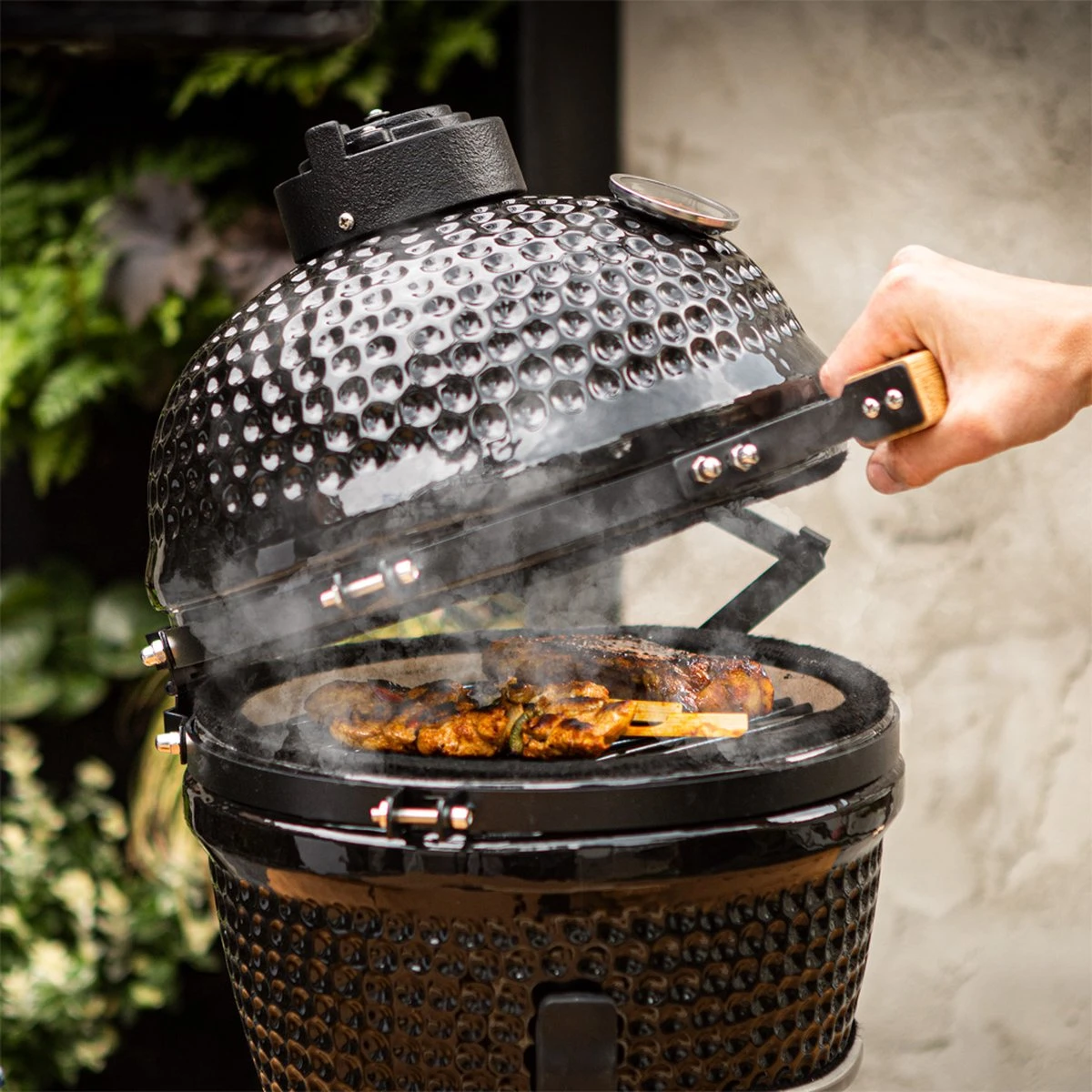 BluMill Kamado BBQ Egg - Kamado 13 Inch - Incl. Vlees Thermometer - Houtskoolbarbecues - Zwart - Ø 27cm - Image 11