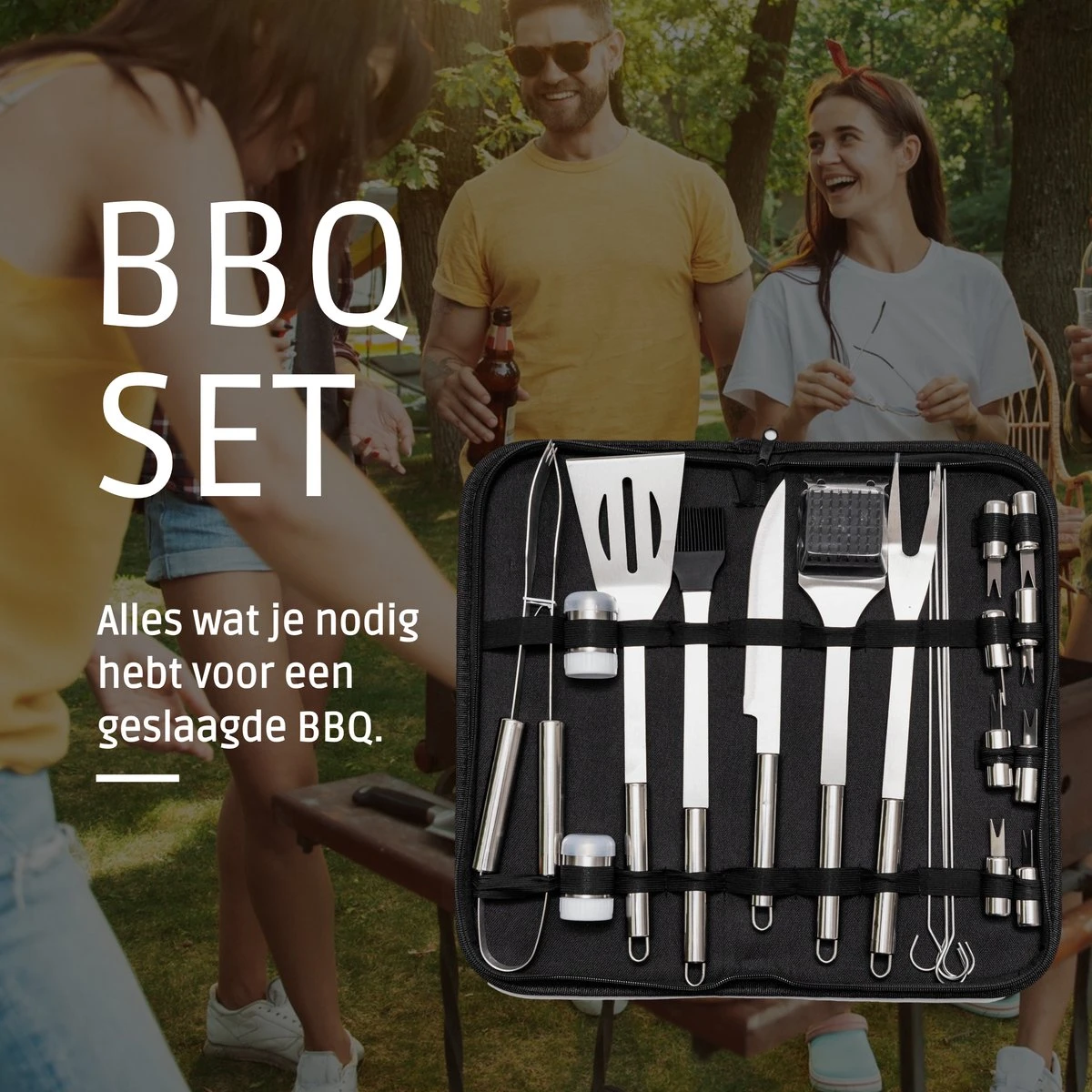 Bbq Accesoires – Bbq Gereedschap – Bbq Set – 22 Delig – RVS - Image 2