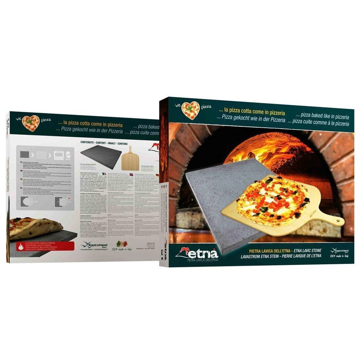 ETNA Pizza Set - Grote Pizzasteen & GRATIS Pizzaschep - 30 Cm X 38 Cm - Echt Italiaanse Pizzasteen - Broodbaksteen - BBQ Pizzasteen - Gemaakt Van Lavasteen Uit De Etna - Non-stick - Eppicotispai - Image 5