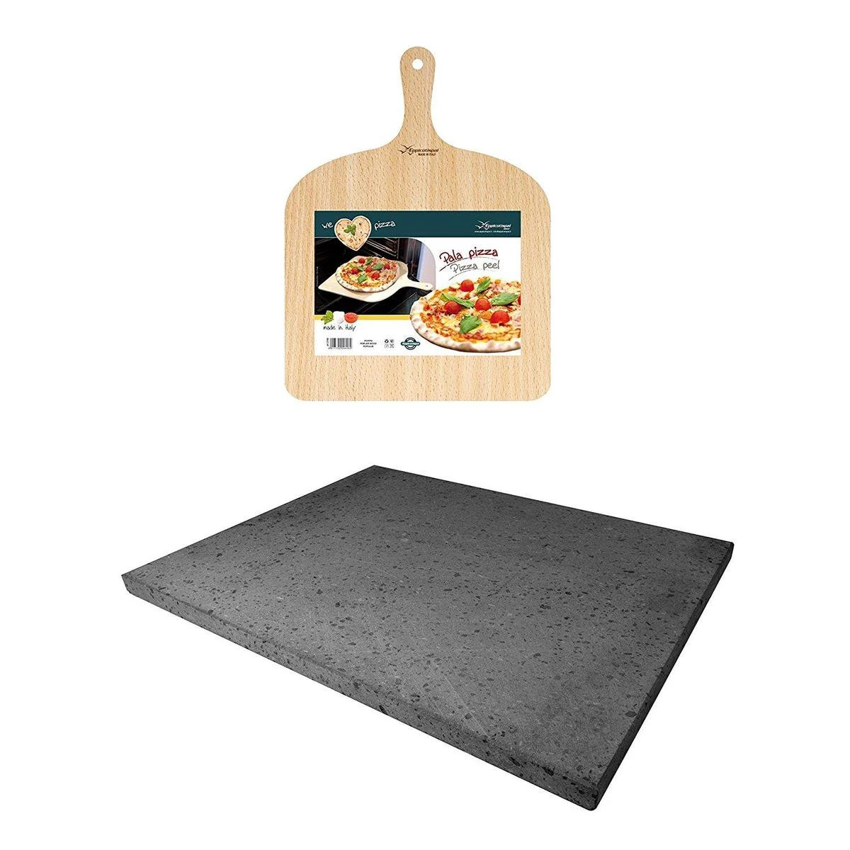 ETNA Pizza Set - Grote Pizzasteen & GRATIS Pizzaschep - 30 Cm X 38 Cm - Echt Italiaanse Pizzasteen - Broodbaksteen - BBQ Pizzasteen - Gemaakt Van Lavasteen Uit De Etna - Non-stick - Eppicotispai - Image 7