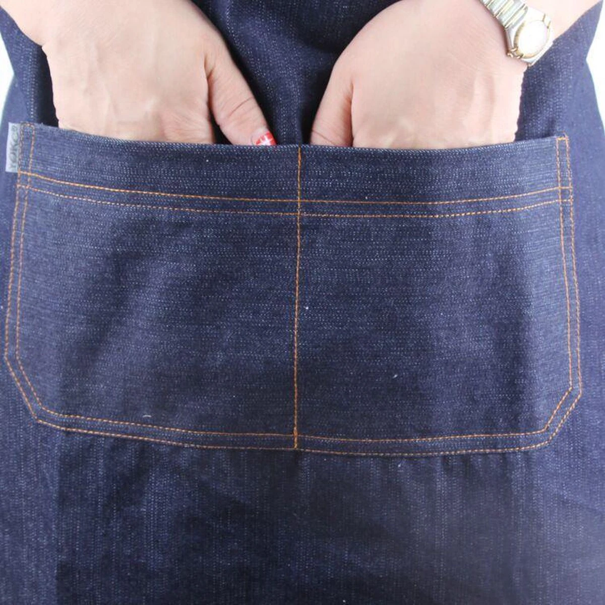 Merkloos Denim Schort - Dames - Heren - Spijkerstof - Keuken Schort - Koken - Koks Schort - Hobby - BBQ - Hip - CADEAU TIP! - Image 3