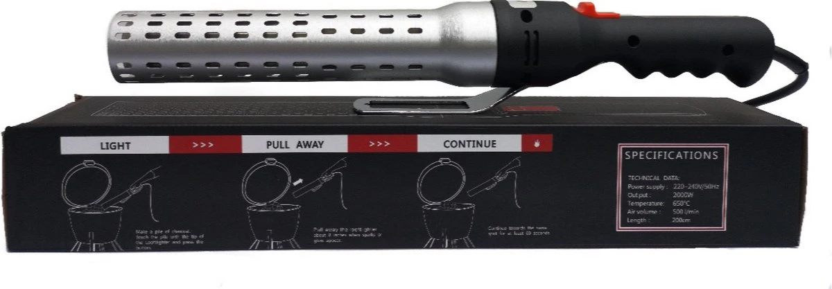 Merkloos Edward&DeVries - Elektrische BBQ Aansteker - BBQ Accesoires - One Minute Lighter - BBQ Starter - Looftlighter - Geschikt Voor Houtskool En Briketten - - Image 6