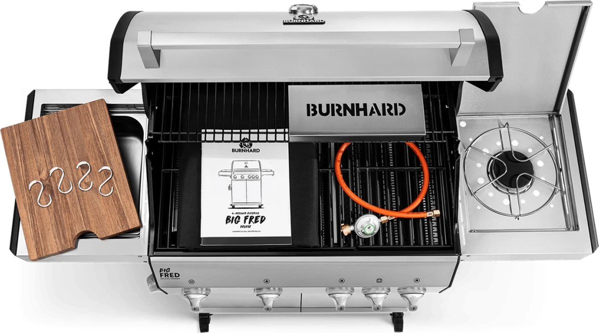 Burnhard Gas BBQ Big FRED Deluxe - 4 Branders - Incl. Keramische Infraroodbrander & Afdekhoes - Deluxe - Image 17