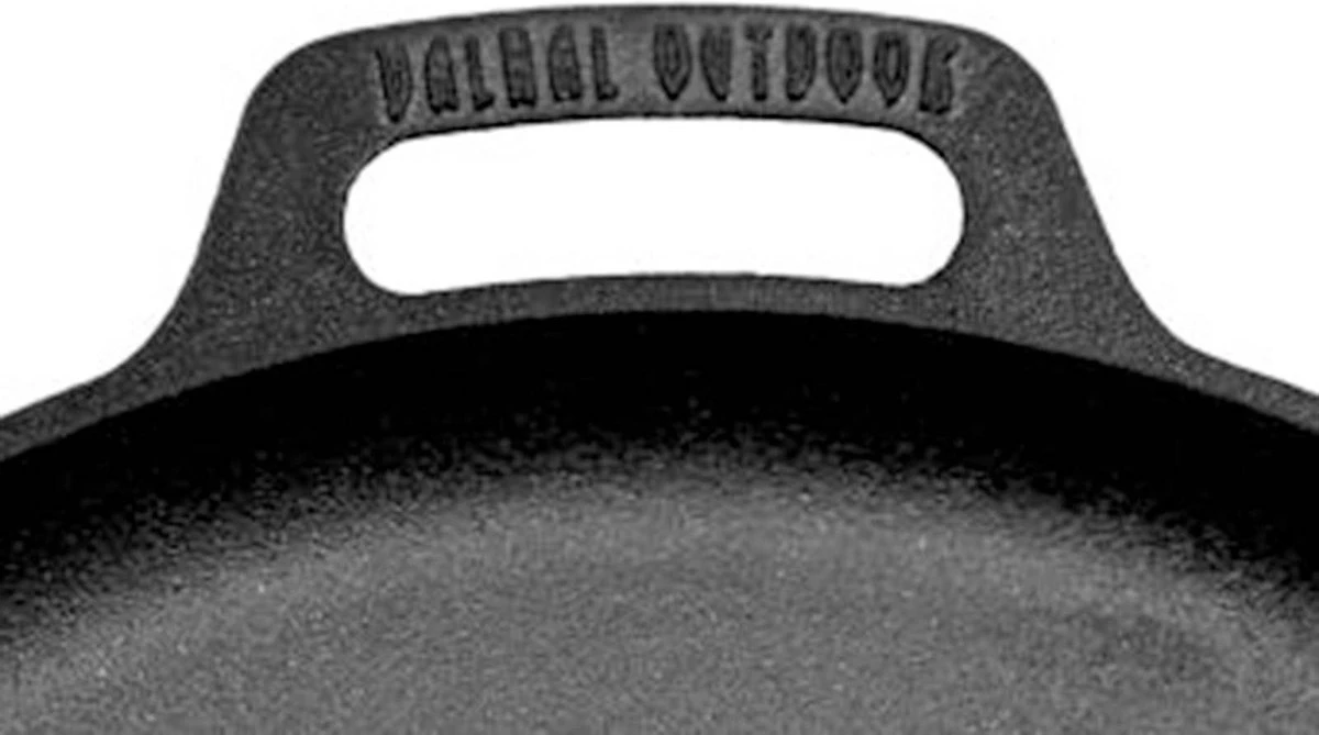Valhal Outdoor Skillet / Plancha / Koekenpan - Gietijzer - Diameter 35cm, Twee Handvatten, VH35F - Image 4
