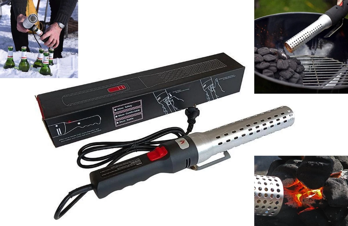 Elektrische BBQ - Looftlighter Alternatief - Grill Aansteker - Houtskool En Briketten Aansteken Zonder De Smaak Van Jouw Gerechten Aan Te Tasten Door Gebruik Van Chemische Aanmaakblokjes!
