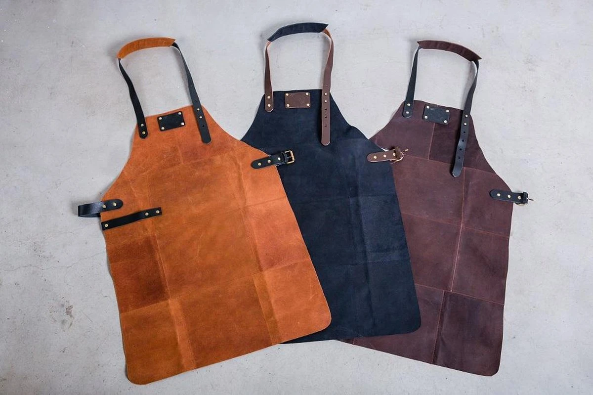 Leren Schort Luxe - Lederen Schort - ZWART - Kokschort - Kookschort - BBQ Schort - Vaderdag - Stoer Cadeau Voor Man Vader Opa Papa - Image 4