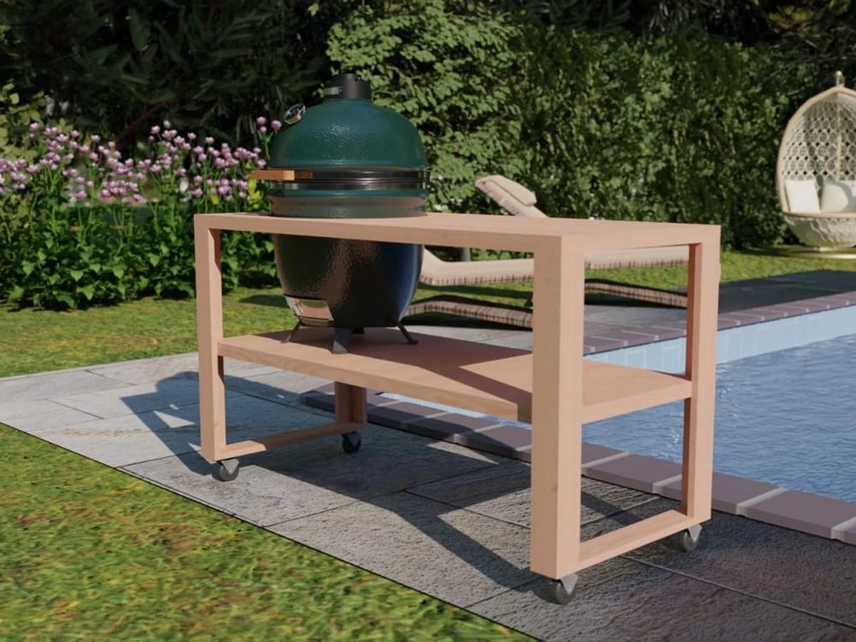 BBQ Tafel - Geschikt Voor Big Green Large/Bastard Large/Bastard Large Urban/Yakiniku 19 Inch/Monolith Large - Eikenhout - 87 Cm - Image 4