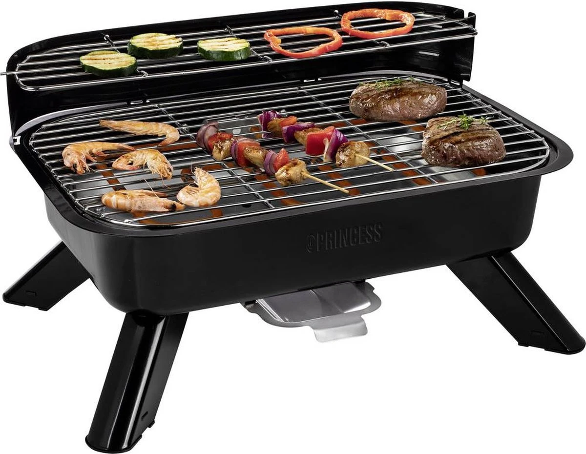 Princess 112252 Hybride Barbecue – Elektrische BBQ - Tafelmodel - 2000W - 44x 29cm - Gebruik Elektrisch Of Met Kolen - Image 2