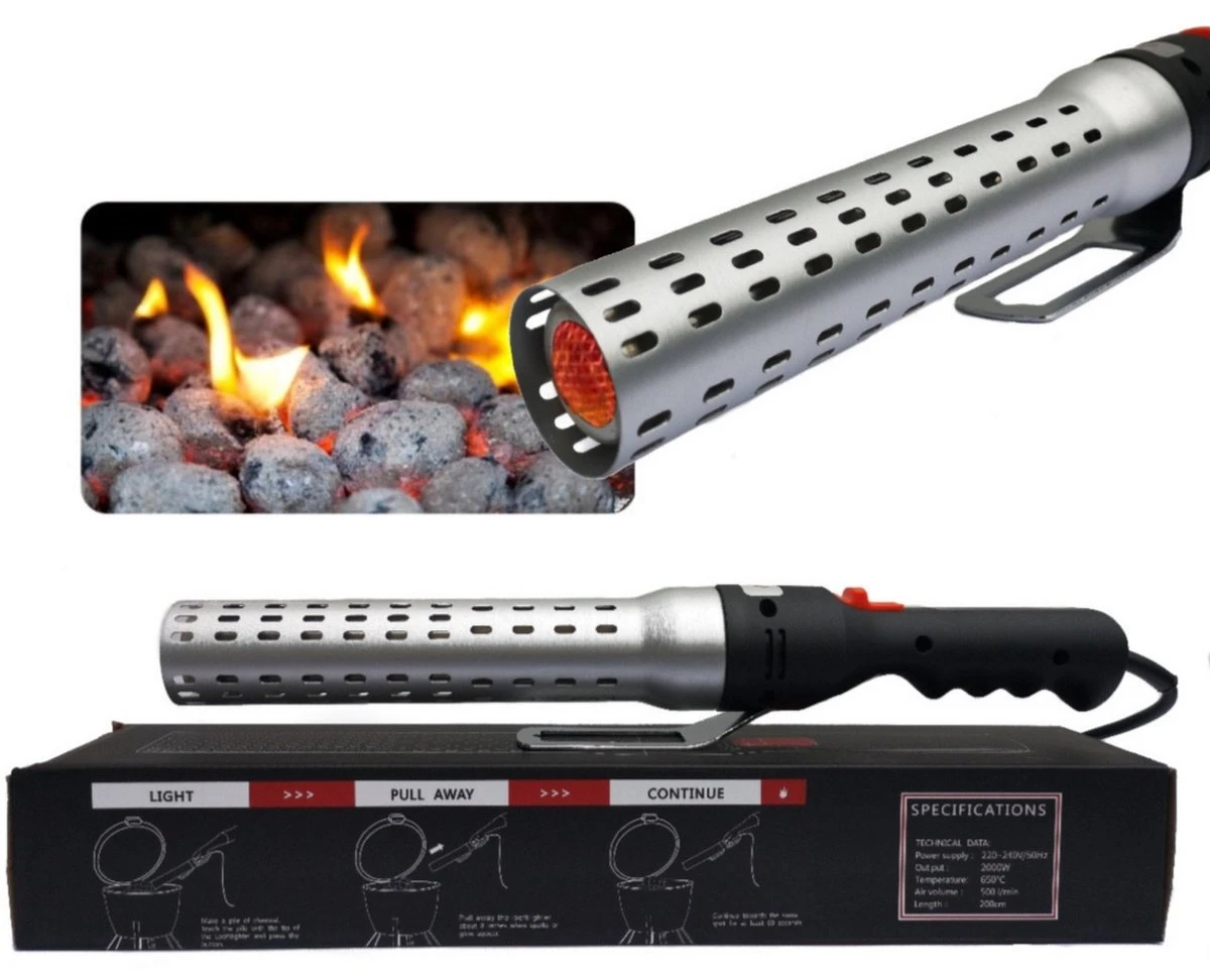 Merkloos Edward&DeVries - Elektrische BBQ Aansteker - BBQ Accesoires - One Minute Lighter - BBQ Starter - Looftlighter - Geschikt Voor Houtskool En Briketten -