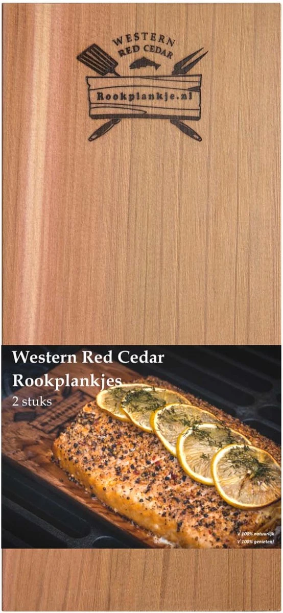 Merkloos Rookplank Western Red Cedar - 2 Stuks - BBQ - Rookhout - Image 2