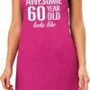 Awesome 60 Year / 60 Jaar Cadeau Bbq / Keuken Schort Roze Dames