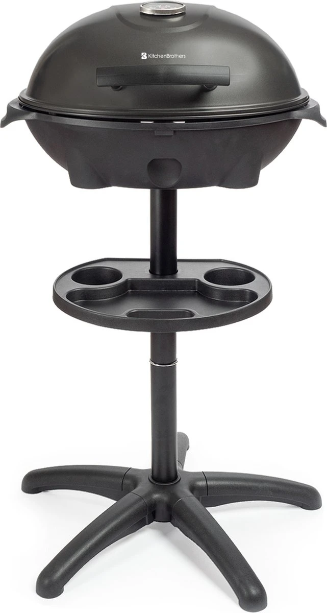KitchenBrothers Elektrische BBQ - Met Grillplaat - Anti-aanbaklaag - Incl. Plank/Houders - Grilloppervlak 46,5x33,8cm - Tot 300°C - 2400W - Zwart - Image 2