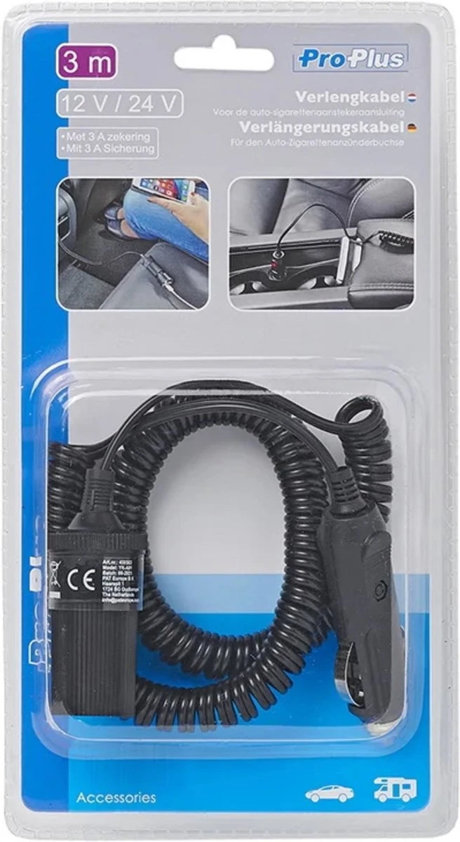 Proplus Verlengkabel Sigarettenaansteker 3m 12/24 Volt 3 Ampère - Image 8