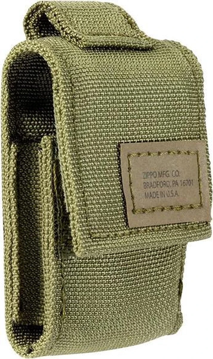 Zippo Tactical Molle Pouch / Hoes En Black Crackle Benzine Aansteker Geschenk Set OD Green - Image 3