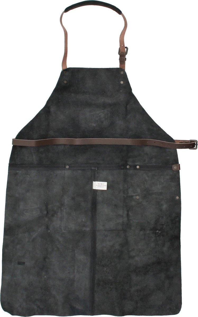 Old West BBQ Schort Barbecue Schort Leer - Zwart - Image 2