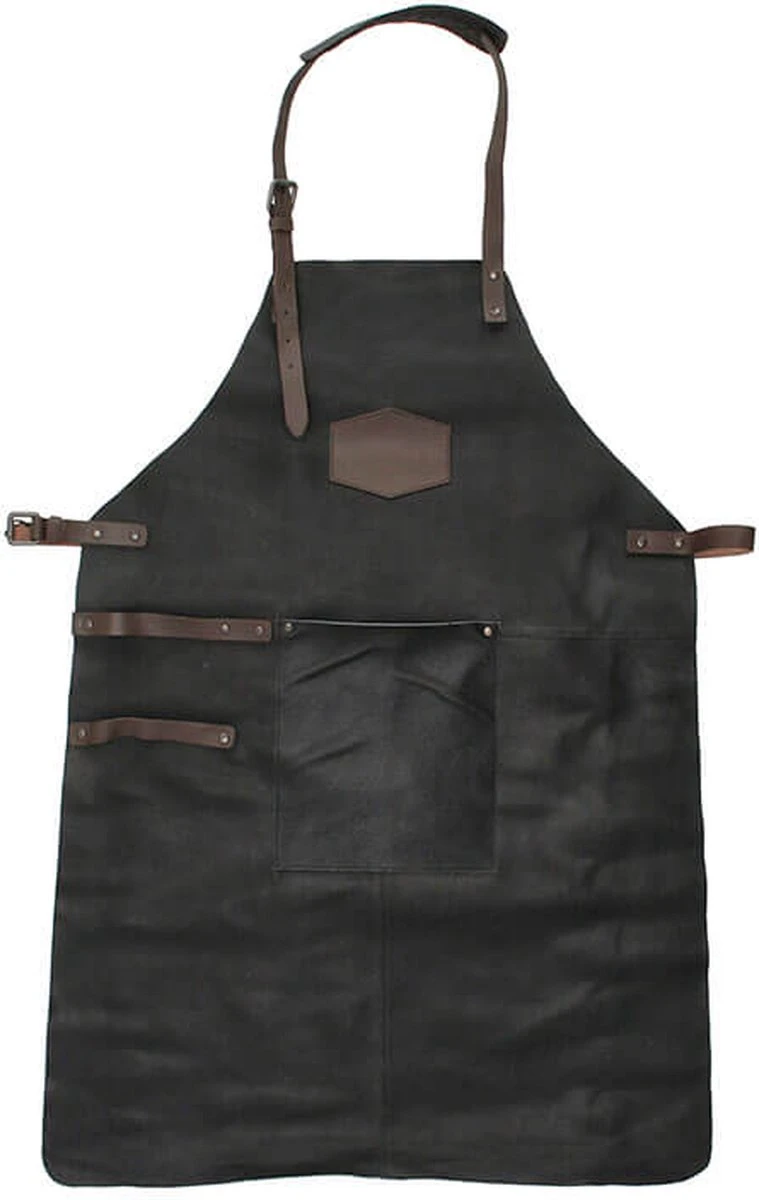 Old West BBQ Schort Barbecue Schort Leer - Zwart - Image 10