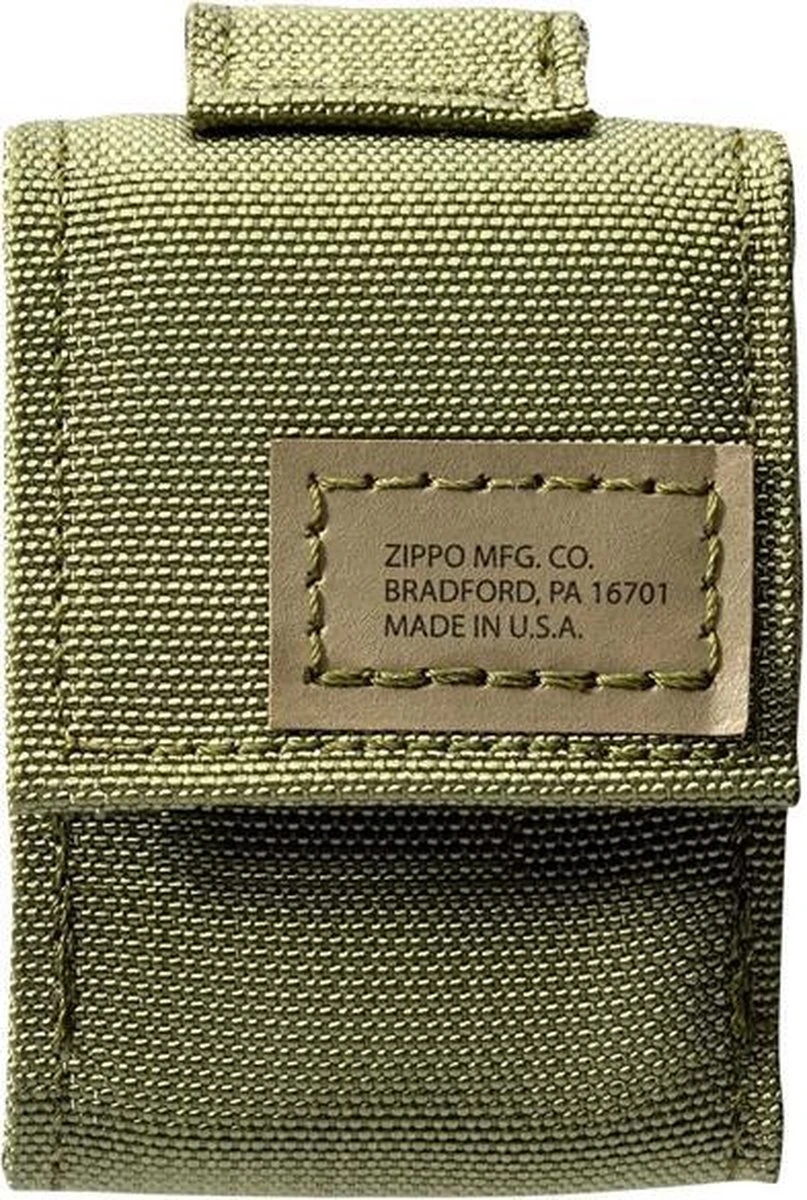Zippo Tactical Molle Pouch / Hoes En Black Crackle Benzine Aansteker Geschenk Set OD Green - Image 2