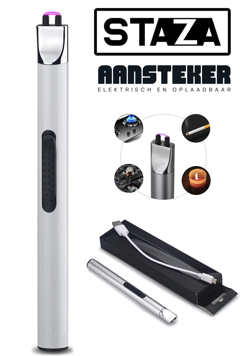 Staza Oplaadbare Lange Elektrische Aansteker - Duurzame Plasma Aansteker - Inclusief Cadeauverpakking - BBQ - Kaarsen - Image 3