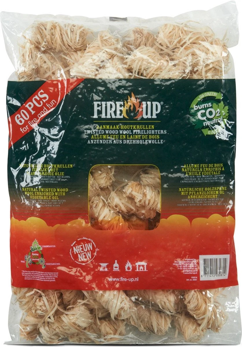 Fire-Up Aanmaak Houtkrullen - 2 Zakken Van 60 Stuks - (120 Stuks!) - Image 2