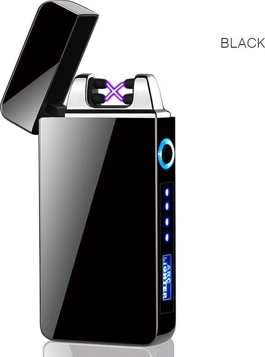 Merkloos Cuberna Elektrische Plasma USB Aansteker Met Batterij Indicator Ice Black - Wind En Storm Bestendig - Geschikt Voor Kaarsen, Vuurwerk, Sigaretten En BBQ - Image 6